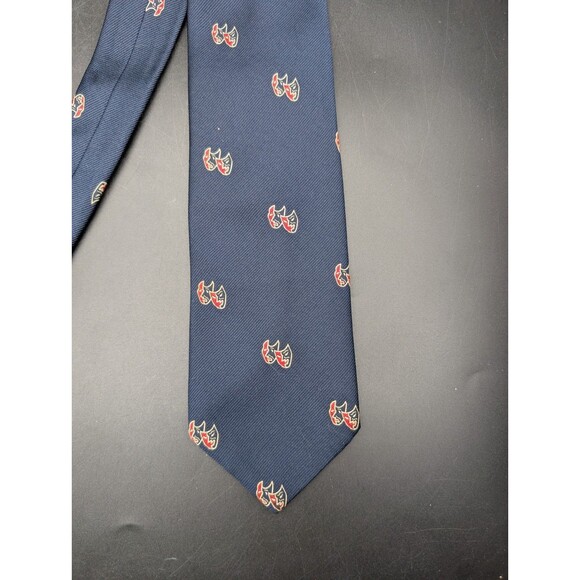 John F Kennedy Center Vintage Comedy Tragedy Neck Tie 57.25” x 3” Navy Blue - Picture 1 of 5